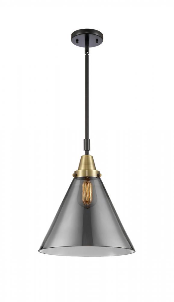 Cone - 1 Light - 12 inch - Black Antique Brass - Mini Pendant