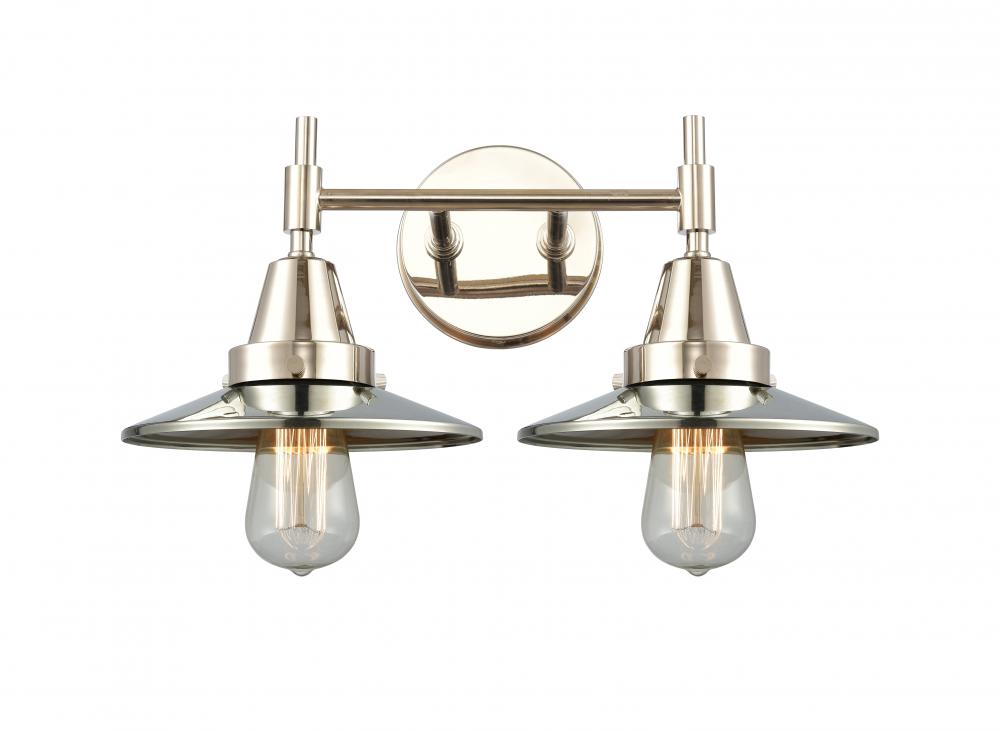 Railroad - 2 Light - 17 inch - Polished Nickel - Bath Vanity Light