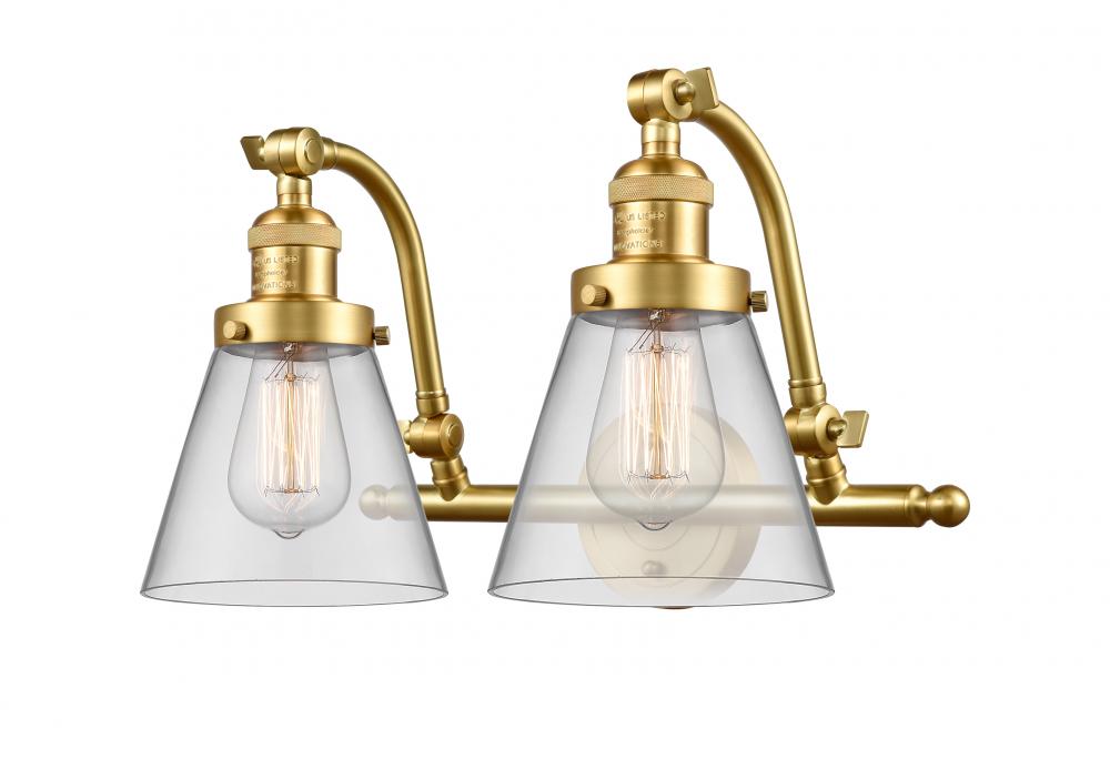 Cone - 2 Light - 18 inch - Satin Gold - Bath Vanity Light