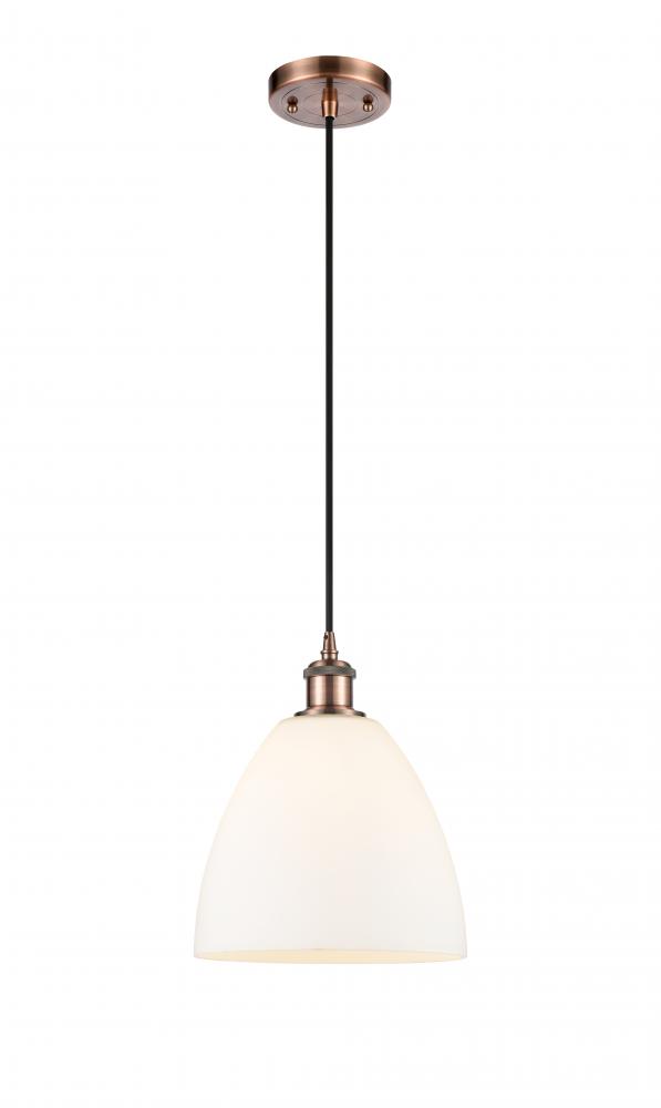 Bristol - 1 Light - 9 inch - Antique Copper - Cord hung - Mini Pendant