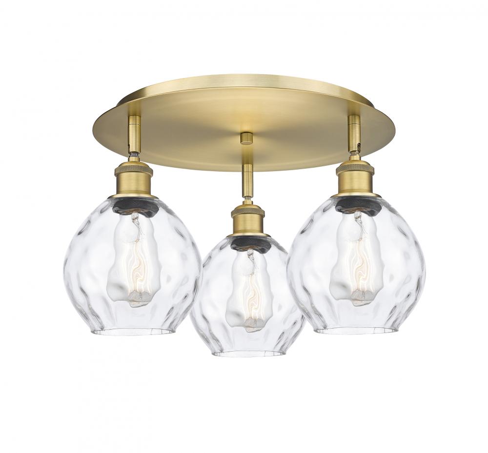 Waverly - 3 Light - 18 inch - Brushed Brass - Flush Mount