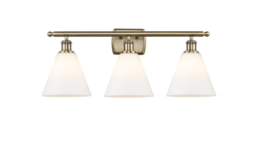 Berkshire - 3 Light - 28 inch - Antique Brass - Bath Vanity Light