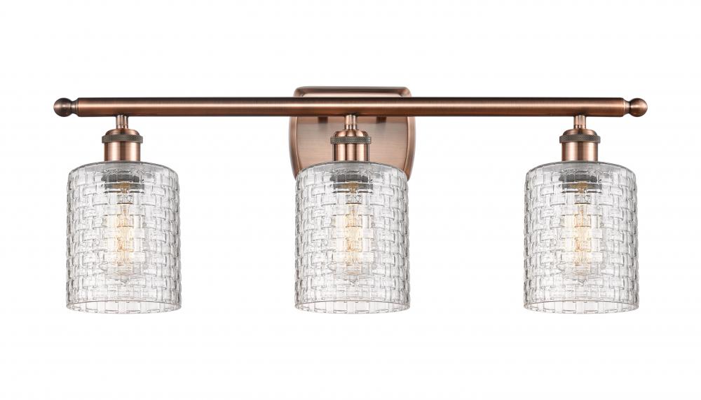 Cobbleskill - 3 Light - 25 inch - Antique Copper - Bath Vanity Light