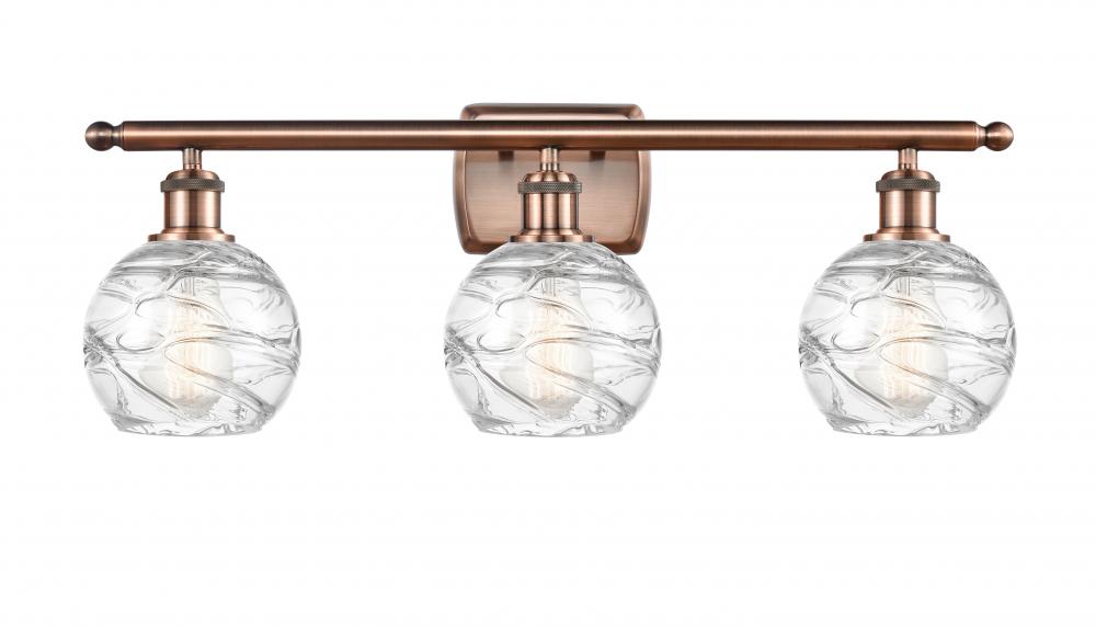 Athens Deco Swirl - 3 Light - 26 inch - Antique Copper - Bath Vanity Light