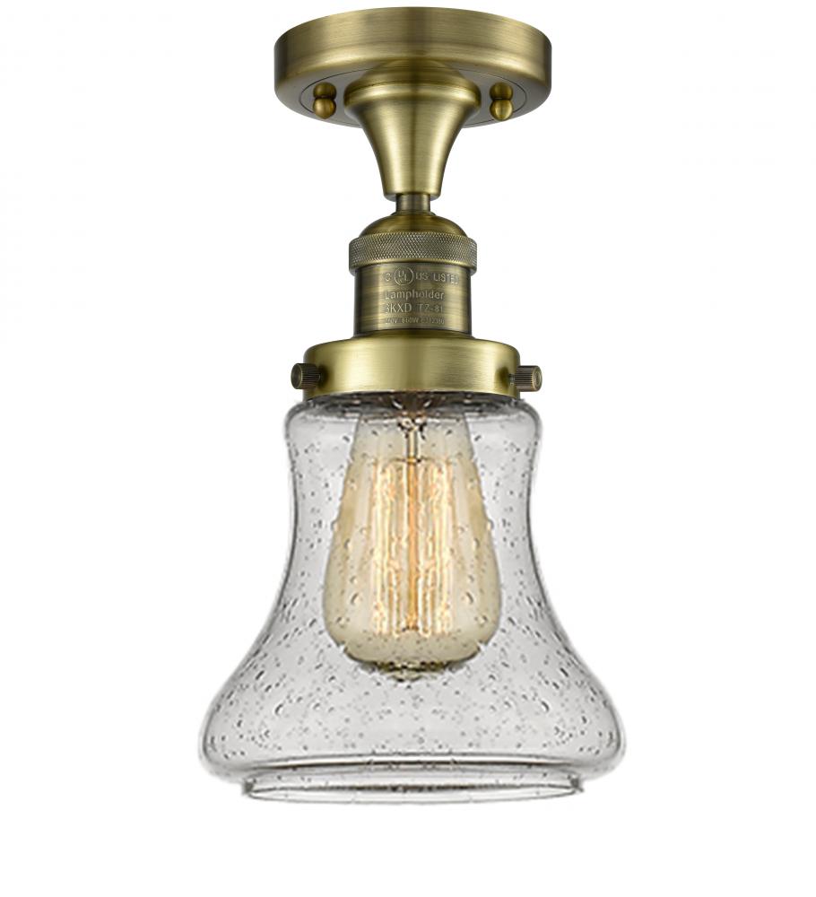 Bellmont - 1 Light - 6 inch - Antique Brass - Semi-Flush Mount