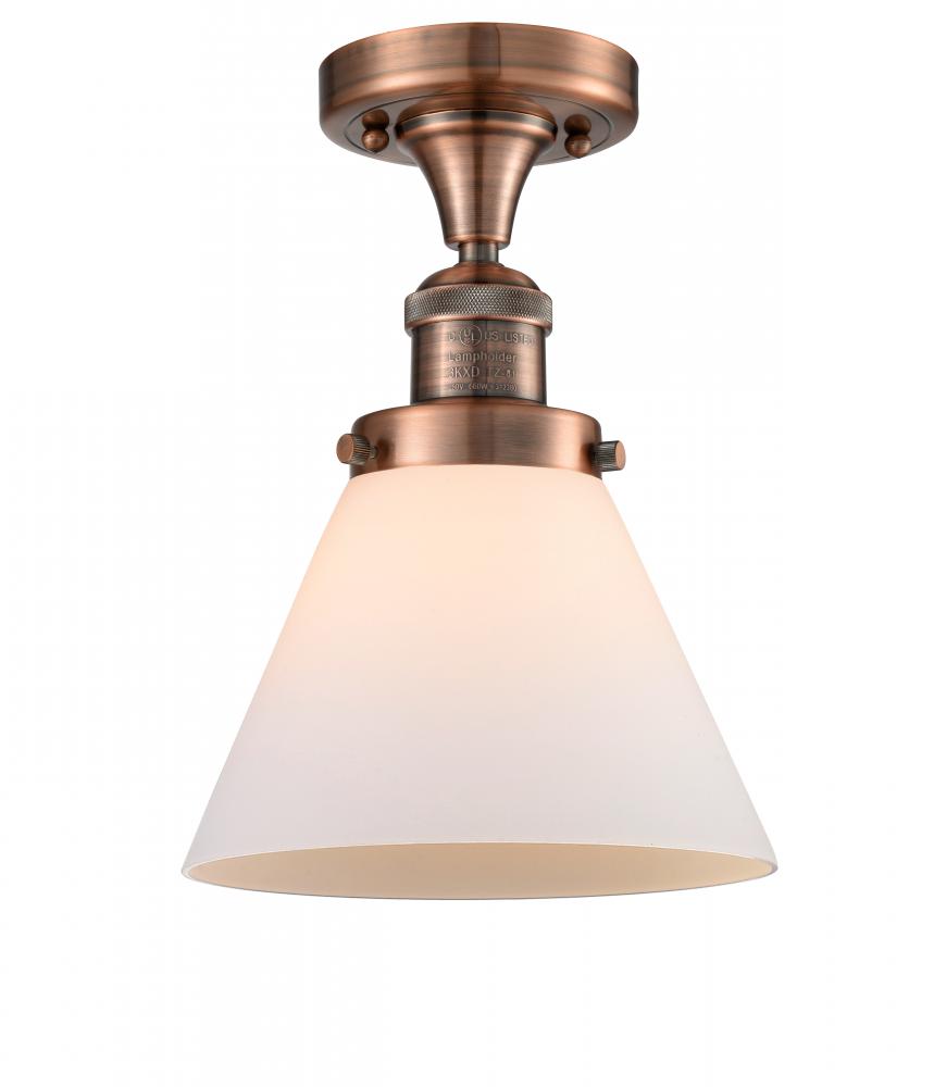 Cone - 1 Light - 8 inch - Antique Copper - Semi-Flush Mount