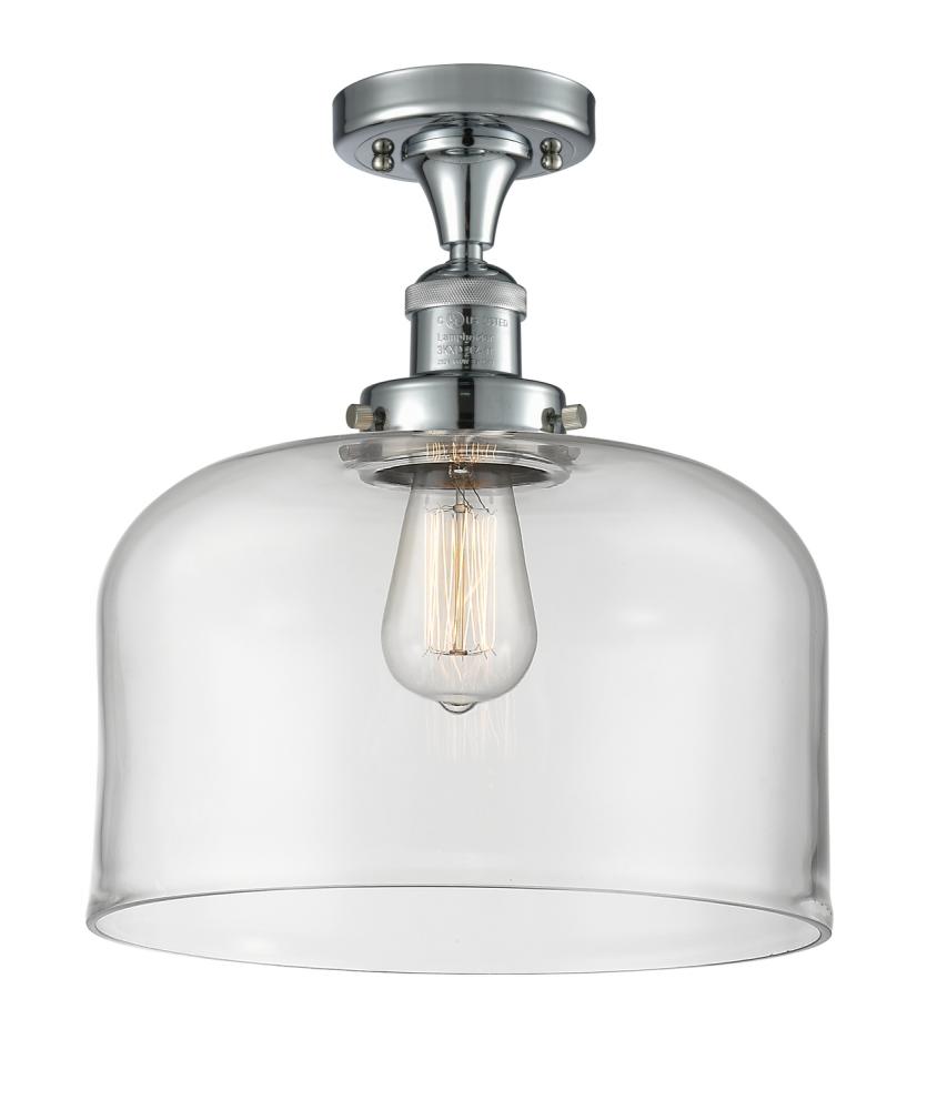 Bell - 1 Light - 12 inch - Polished Chrome - Semi-Flush Mount