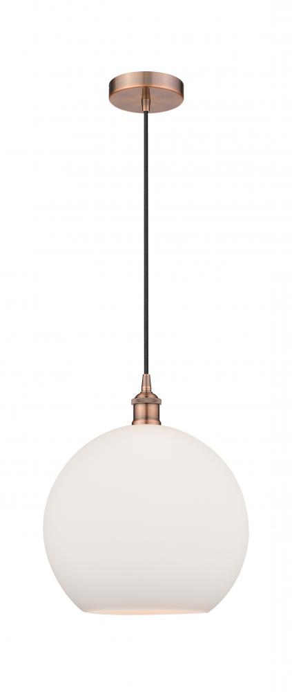 Athens - 1 Light - 12 inch - Antique Copper - Cord hung - Mini Pendant