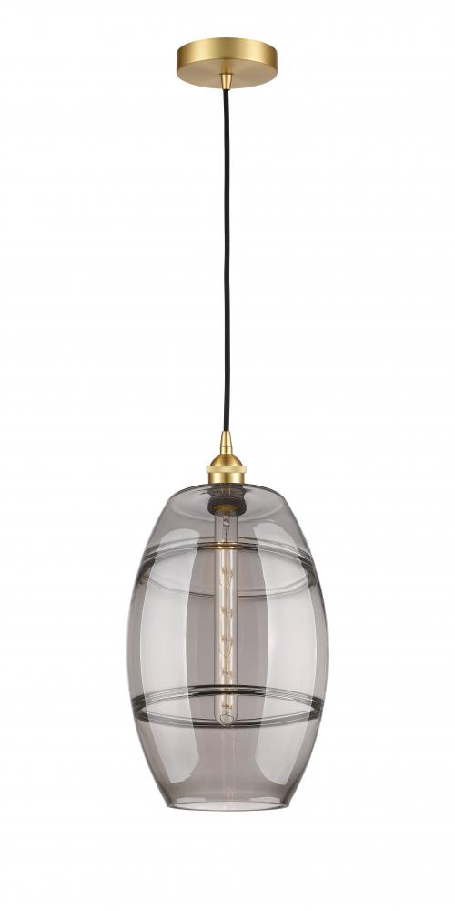 Vaz - 1 Light - 10 inch - Satin Gold - Cord hung - Mini Pendant