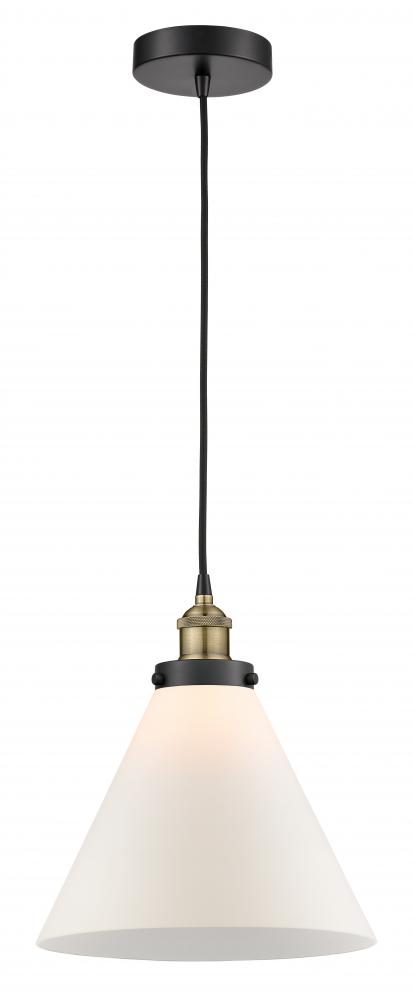 Cone - 1 Light - 12 inch - Black Antique Brass - Cord hung - Mini Pendant