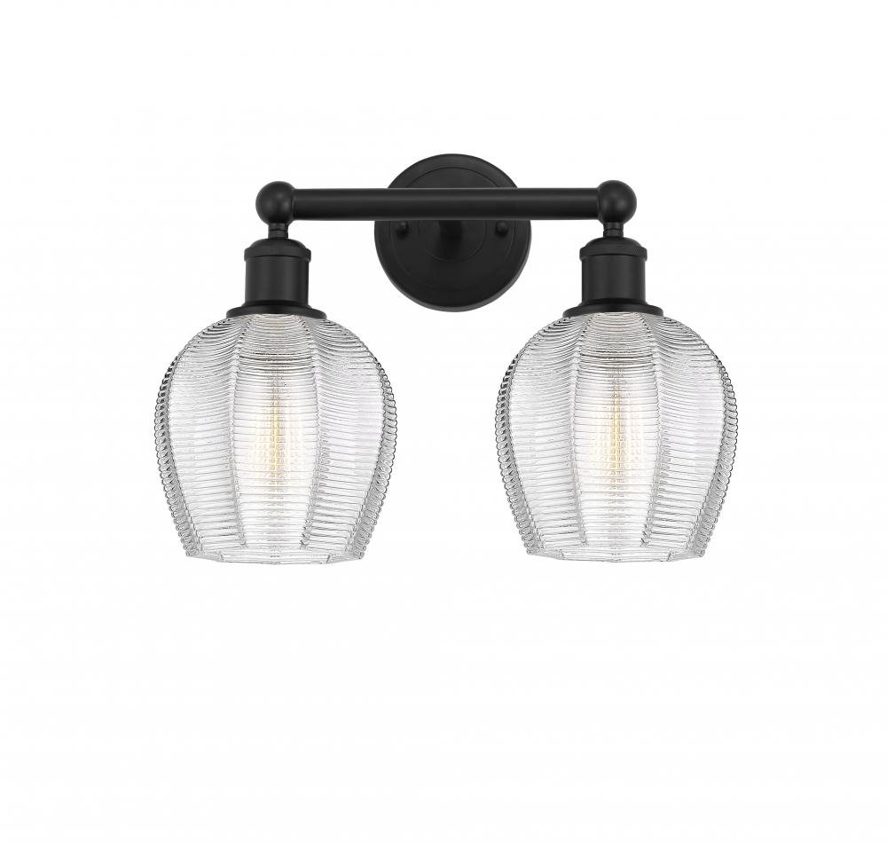 Norfolk - 2 Light - 15 inch - Matte Black - Bath Vanity Light