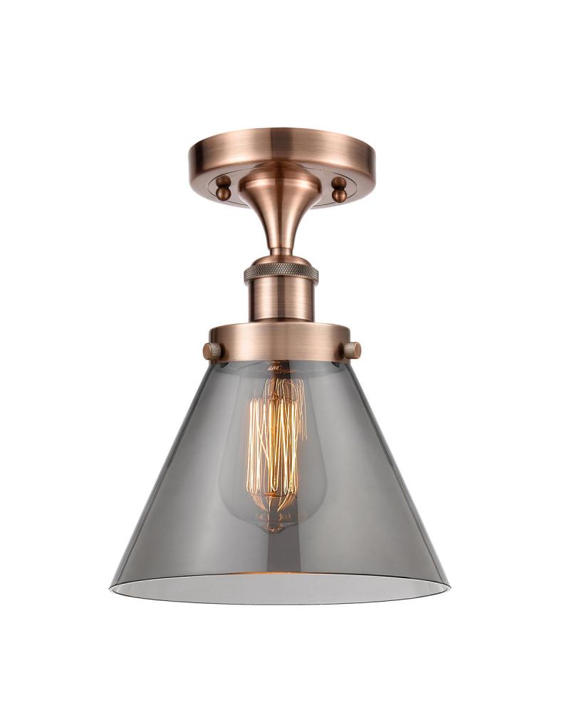 Cone - 1 Light - 8 inch - Antique Copper - Semi-Flush Mount