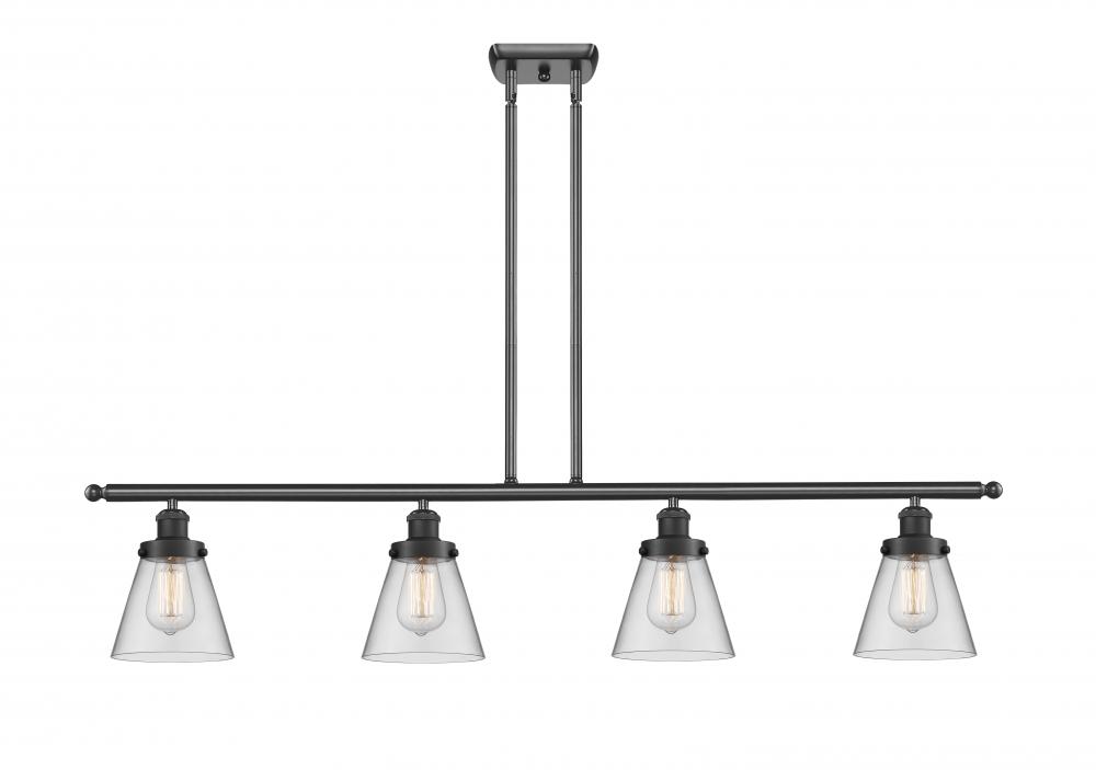 Cone - 4 Light - 48 inch - Matte Black - Stem Hung - Island Light