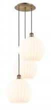 Innovations Lighting 113B-3P-AB-G1217-12WV - White Venetian - 3 Light - 19 inch - Antique Brass - Cord Hung - Multi Pendant