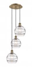 Innovations Lighting 113B-3P-AB-G556-8CL - Rochester - 3 Light - 15 inch - Antique Brass - Cord hung - Multi Pendant