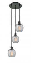  113B-3P-BK-G104 - Belfast - 3 Light - 13 inch - Matte Black - Cord Hung - Multi Pendant