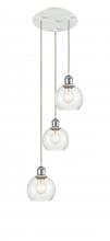  113B-3P-WPC-G124-6 - Athens - 3 Light - 12 inch - White Polished Chrome - Cord Hung - Multi Pendant