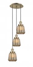 Innovations Lighting 113F-3P-AB-G146 - Chatham - 3 Light - 14 inch - Antique Brass - Cord hung - Multi Pendant