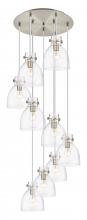  119-410-1PS-SN-G412-8CL - Newton Bell - 9 Light - 22 inch - Brushed Satin Nickel - Multi Pendant