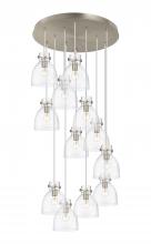  126-410-1PS-SN-G412-8CL - Newton Bell - 12 Light - 27 inch - Brushed Satin Nickel - Multi Pendant