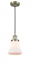 Innovations Lighting 201C-AB-G191-LED - Bellmont - 1 Light - 6 inch - Antique Brass - Cord hung - Mini Pendant