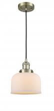 Innovations Lighting 201C-AB-G71-LED - Bell - 1 Light - 8 inch - Antique Brass - Cord hung - Mini Pendant