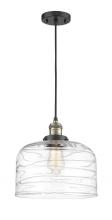 Innovations Lighting 201C-BAB-G713-L - Bell - 1 Light - 12 inch - Black Antique Brass - Cord hung - Mini Pendant