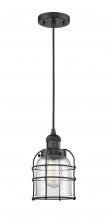 Innovations Lighting 201C-BK-G52-CE-LED - Bell Cage - 1 Light - 6 inch - Matte Black - Cord hung - Mini Pendant