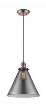 Innovations Lighting 201CBP-ACBK-G43-L - Cone - 1 Light - 12 inch - Antique Copper - Cord hung - Mini Pendant