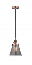 Innovations Lighting 201CSW-AC-G63-LED - Cone - 1 Light - 6 inch - Antique Copper - Cord hung - Mini Pendant