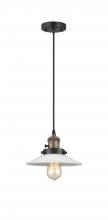 Innovations Lighting 201CSW-BAB-G1-LED - Halophane - 1 Light - 9 inch - Black Antique Brass - Cord hung - Mini Pendant