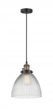 Innovations Lighting 201CSW-BAB-G222-LED - Seneca Falls - 1 Light - 10 inch - Black Antique Brass - Cord hung - Mini Pendant