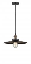 Innovations Lighting 201CSW-BAB-MFR-BK-12-LED - Appalachian - 1 Light - 12 inch - Black Antique Brass - Cord hung - Mini Pendant