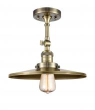 Innovations Lighting 201F-AB-MFR-AB-12-LED - Railroad - 1 Light - 12 inch - Antique Brass - Semi-Flush Mount