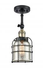 Innovations Lighting 201F-BAB-G58-CE-LED - Bell Cage - 1 Light - 6 inch - Black Antique Brass - Semi-Flush Mount