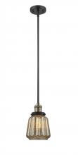 Innovations Lighting 201S-BAB-G146-LED - Chatham - 1 Light - 7 inch - Black Antique Brass - Stem Hung - Mini Pendant