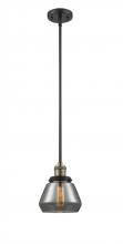 Innovations Lighting 201S-BAB-G173-LED - Fulton - 1 Light - 7 inch - Black Antique Brass - Stem Hung - Mini Pendant