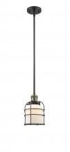 Innovations Lighting 201S-BAB-G51-CE - Bell Cage - 1 Light - 6 inch - Black Antique Brass - Stem Hung - Mini Pendant