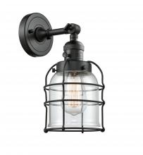 Innovations Lighting 203SW-BK-G52-CE-LED - Bell Cage - 1 Light - 6 inch - Matte Black - Sconce