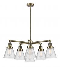 Innovations Lighting 207-6CR-AB-G64 - Small Cone 6 Light Chandelier