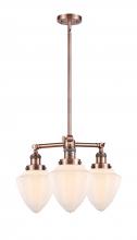 Innovations Lighting 207-AC-G661-7-LED - Bullet - 3 Light - 20 inch - Antique Copper - Stem Hung - Chandelier