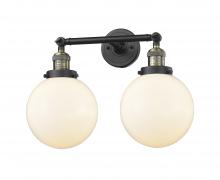 Innovations Lighting 208-BAB-G201-8-LED - Beacon - 2 Light - 19 inch - Black Antique Brass - Bath Vanity Light