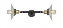 Innovations Lighting 208L-BAB-G2-LED - Halophane - 2 Light - 9 inch - Black Antique Brass - Bath Vanity Light