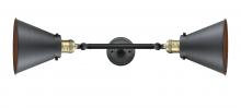 Innovations Lighting 208L-BAB-M13-BK-LED - Appalachian - 2 Light - 8 inch - Black Antique Brass - Bath Vanity Light