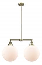 Innovations Lighting 209-AB-G201-12-LED - Beacon - 2 Light - 27 inch - Antique Brass - Stem Hung - Island Light