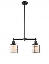 Innovations Lighting 209-BK-G51-CE-LED - Bell Cage - 2 Light - 21 inch - Matte Black - Stem Hung - Island Light