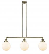 Innovations Lighting 213-AB-G201-8-LED - Beacon - 3 Light - 41 inch - Antique Brass - Stem Hung - Island Light