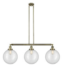 Innovations Lighting 213-AB-G202-12 - Beacon - 3 Light - 44 inch - Antique Brass - Stem Hung - Island Light