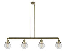 Innovations Lighting 214-AB-G202-6-LED - Beacon - 4 Light - 51 inch - Antique Brass - Stem Hung - Island Light