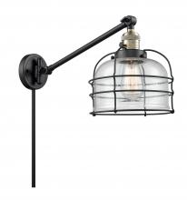  237-BAB-G74-CE - Bell Cage - 1 Light - 8 inch - Black Antique Brass - Swing Arm